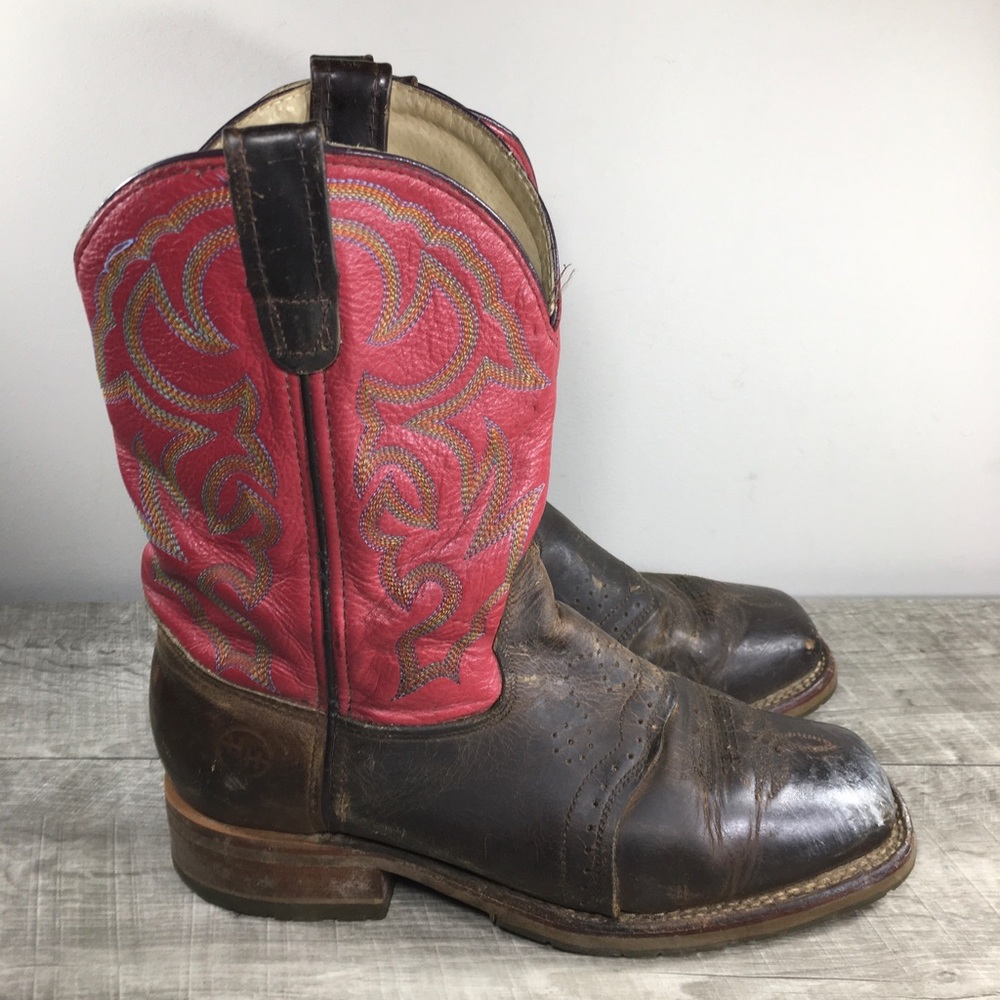 Double H HH DH3556 ICE Saddle Leather Work Biker Cowboy Boots Pull On Men's 11